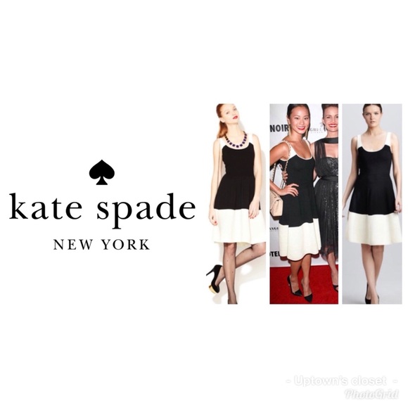 Kate Spade Constance dress black cream euc - Picture 2 of 8
